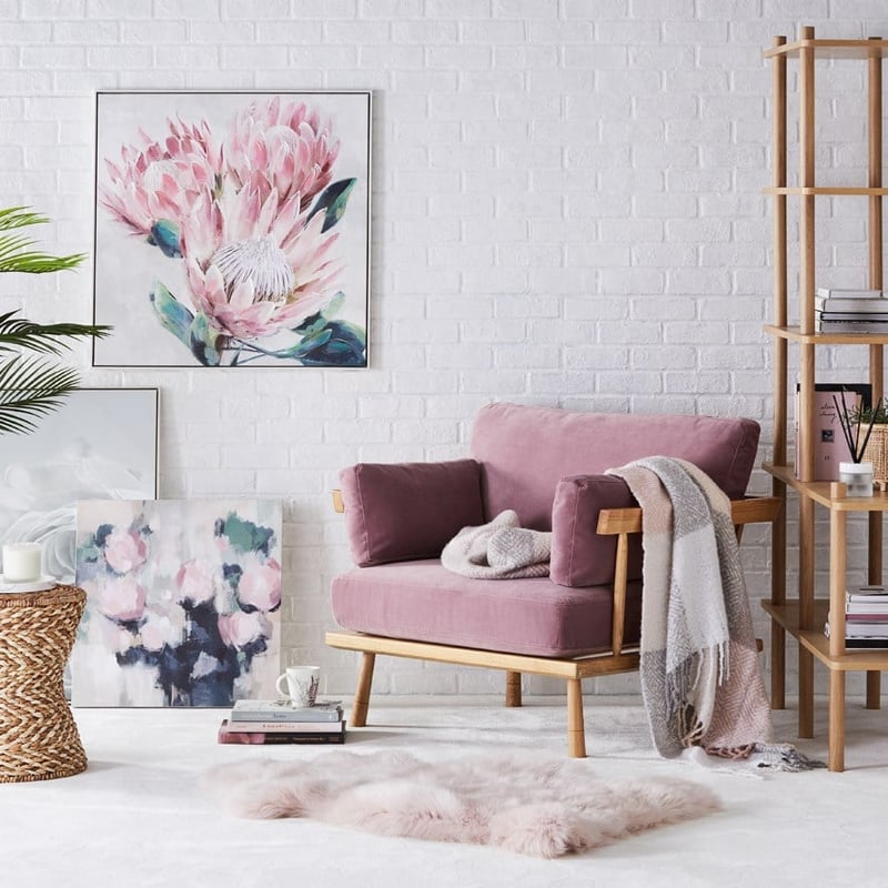 Flower Burst Canvas 60x60cm Mauve Impression