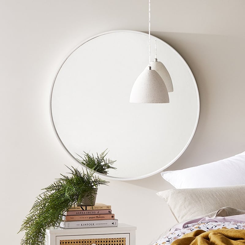 Horizon White Round Mirror
