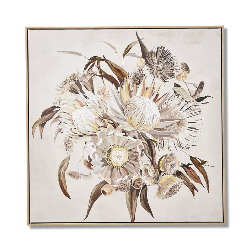 Native Arrangement Canvas 80x80cm Sand Blooms