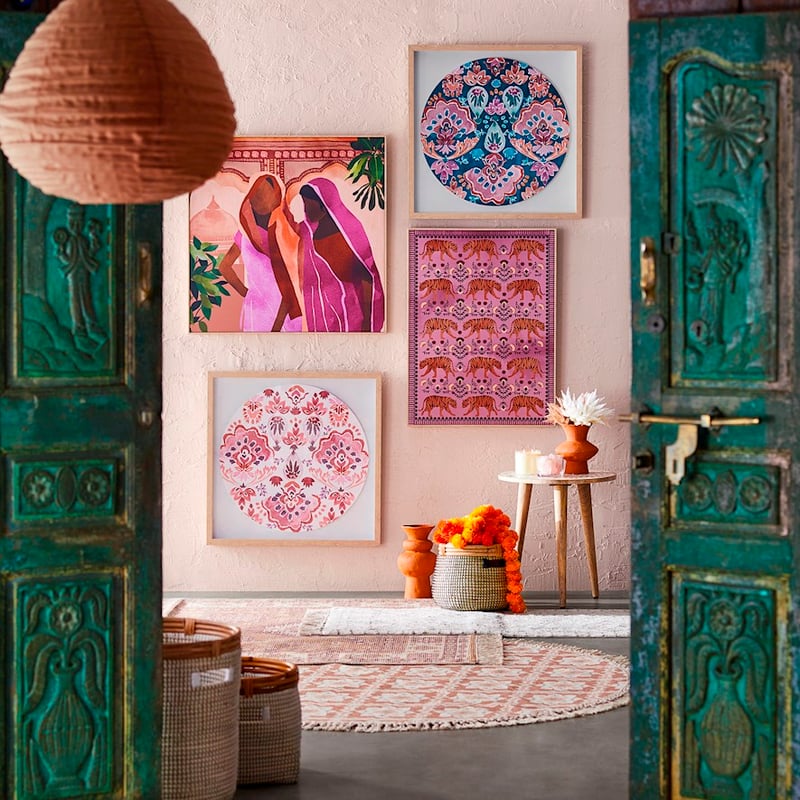 Indali Hot Pink Amber Palace Wall Art