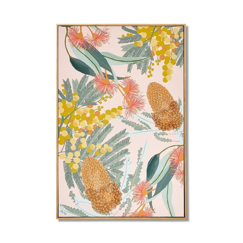 Bold Native Canvas H90x60cm Blush Banksia