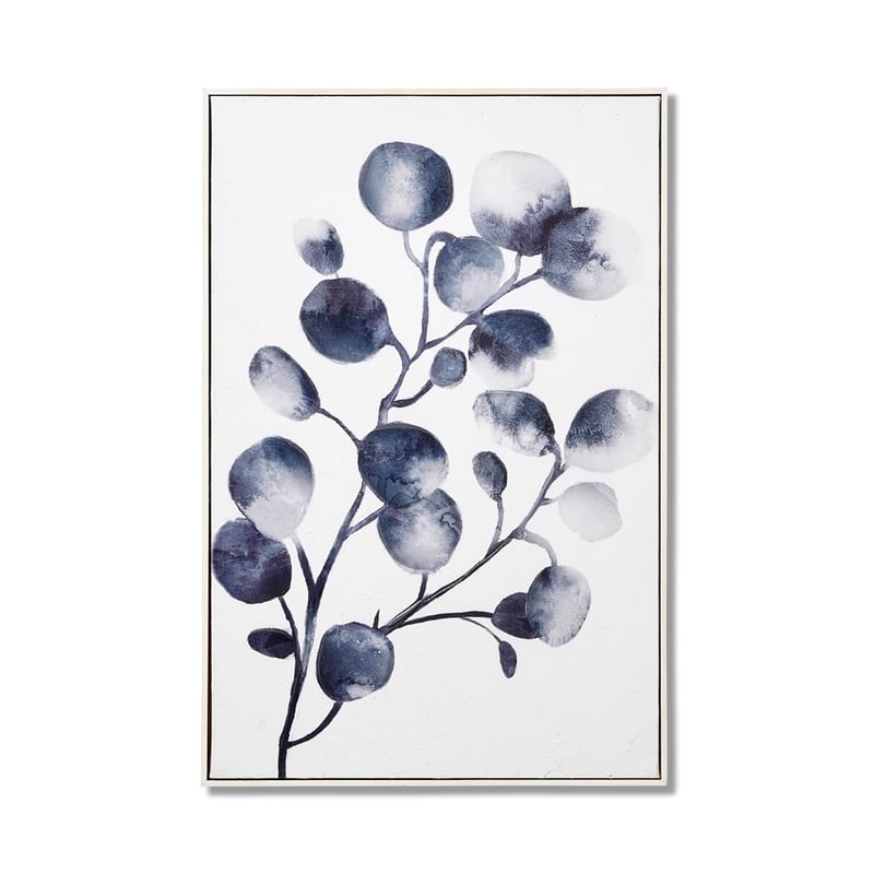 Indigo Botanical Canvas H90x60cm Ink Paper Eucalyptus