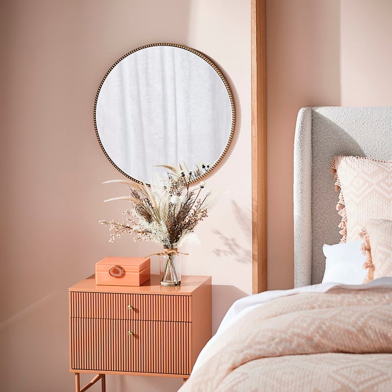 Silas Antique Gold Round Mirror 