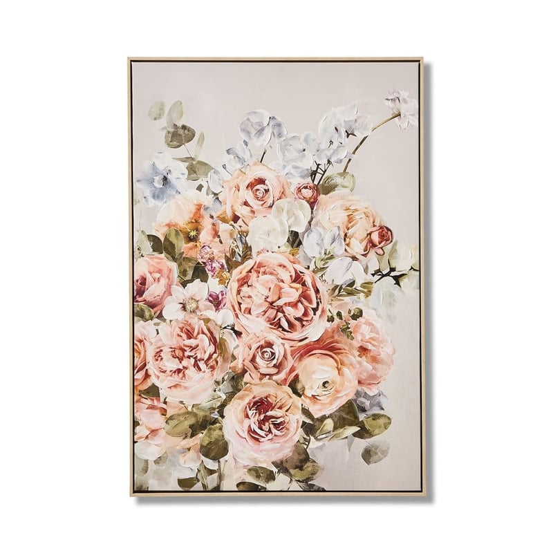 Bold Floral Canvas H90x60cm Grey Floral