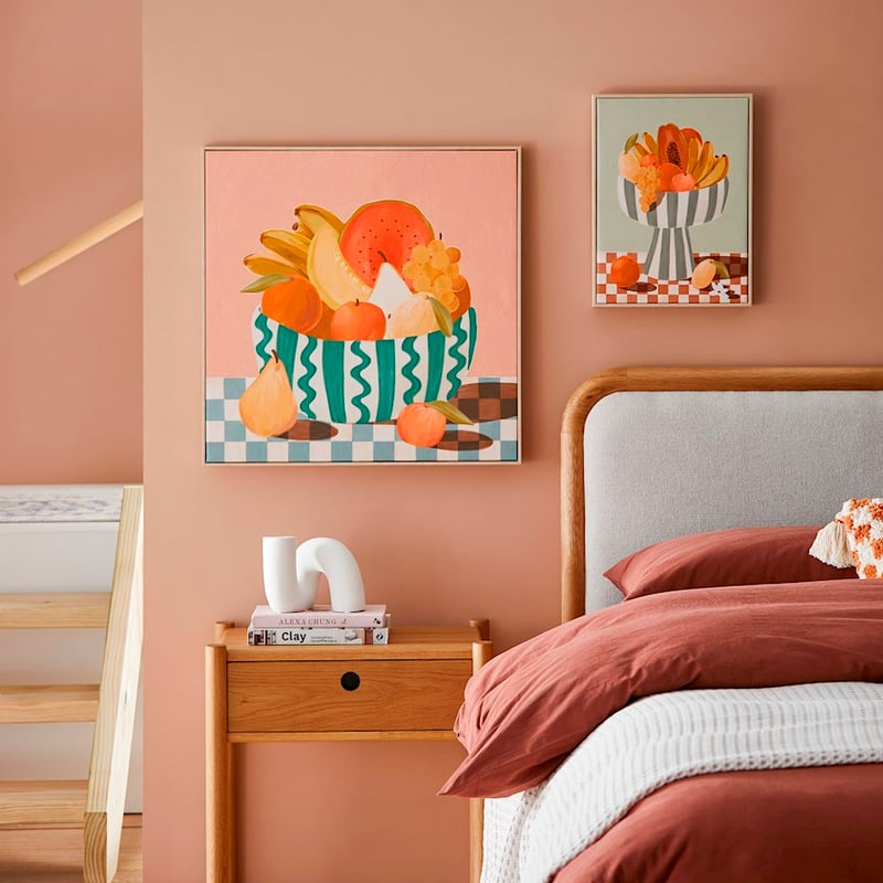 Fruit Bowl Pink Canvases