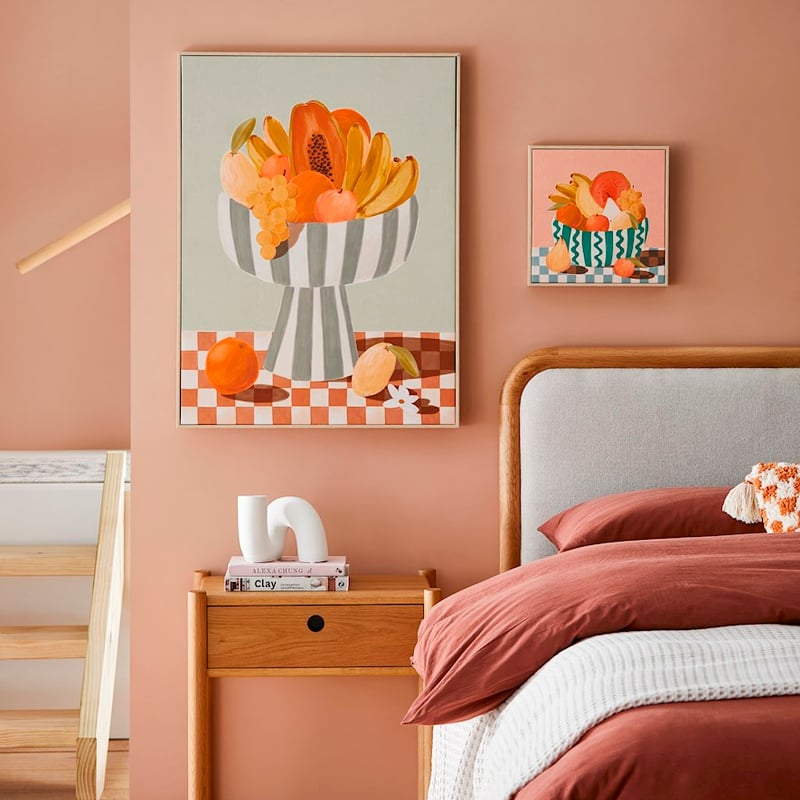 Fruit Bowl Pink Canvases