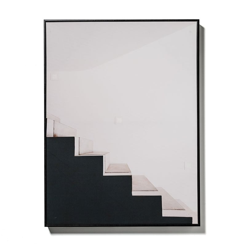 Black Zig Zag Architecture Photographic Canvas