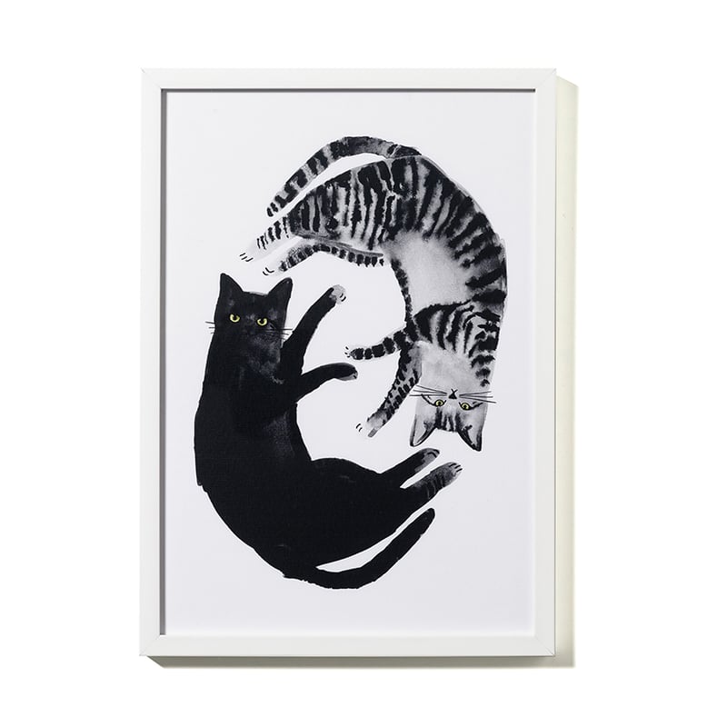 Cats Print Black & White Cuddles
