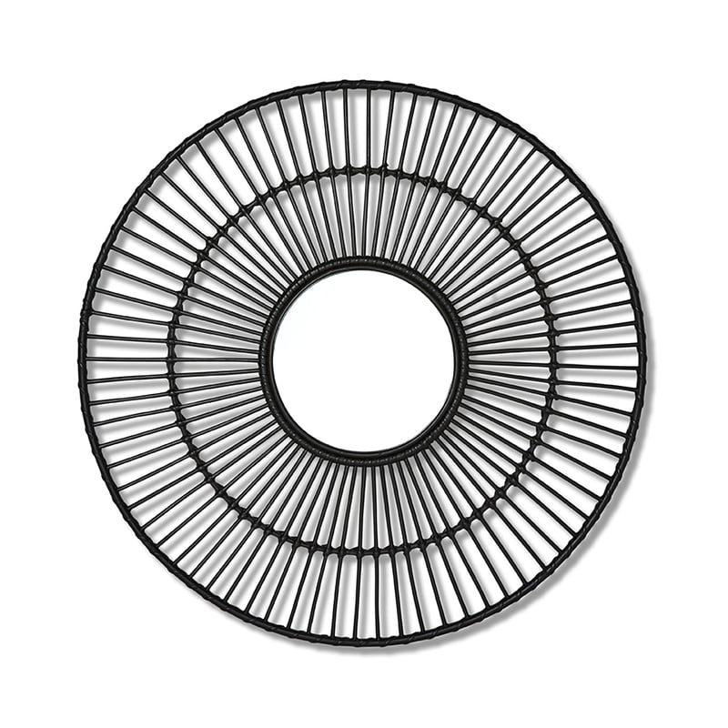 Rattan Mirror Dia 75cm Black Starburst