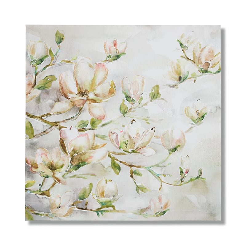 Magnolia Painted Canvas Blush Bloom