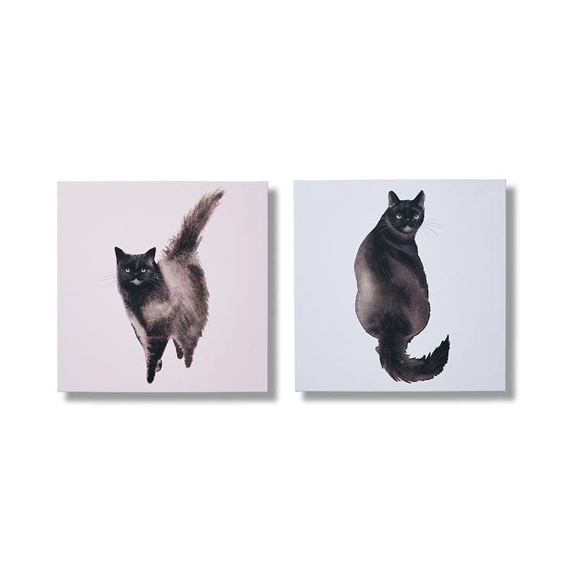 Set of 2 Canvas Blush/Blue Cats