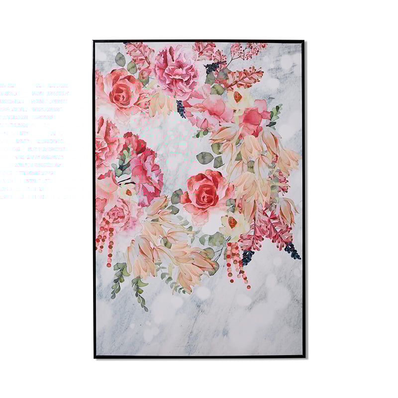 Wreath Canvas Fuchsia Floral