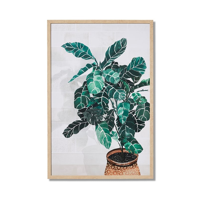 Indoor Garden Leaf Green Fiddle Fig Wall Art