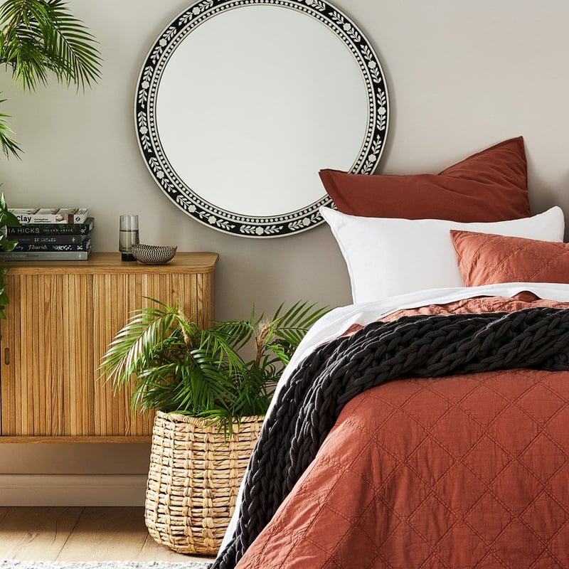 Inlay Black Round Mirror