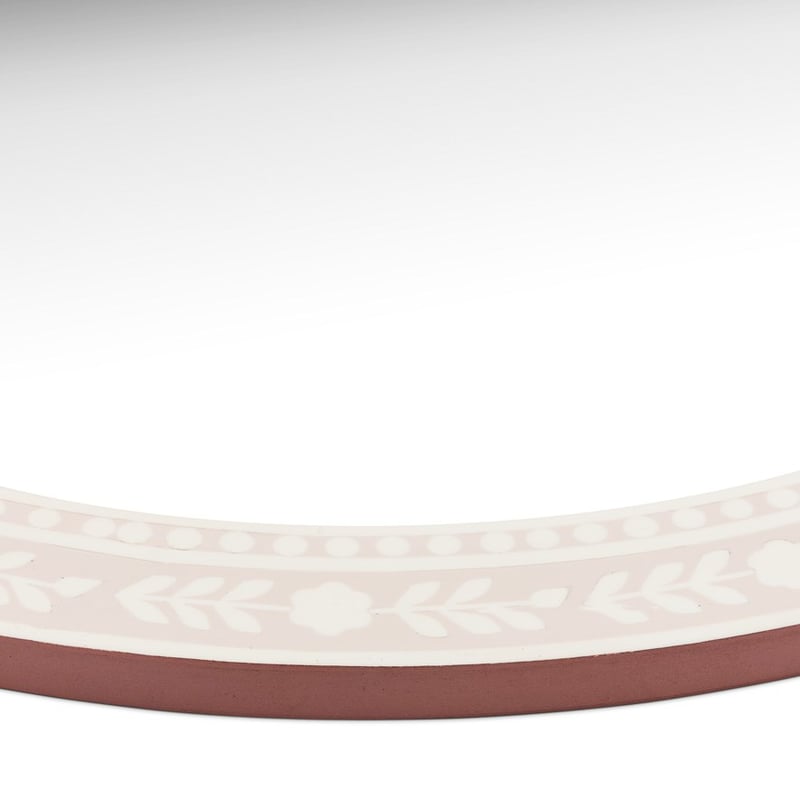 Inlay Pink Round Mirror