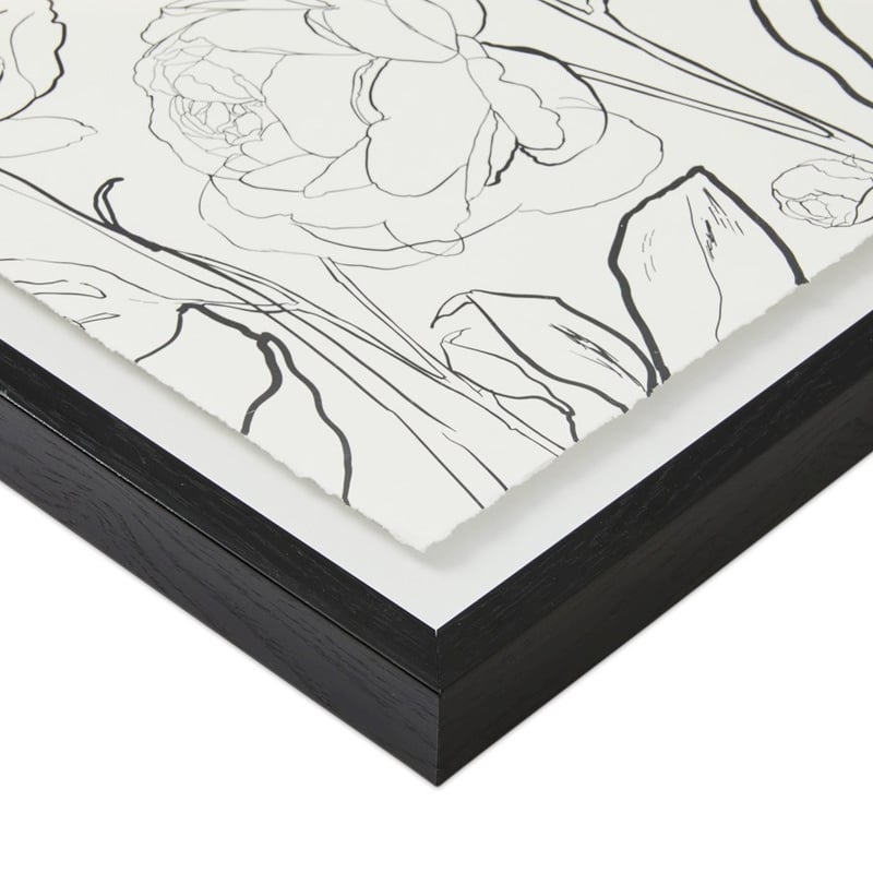 Whimsical Floral Ashphalt Peonies Wall Art