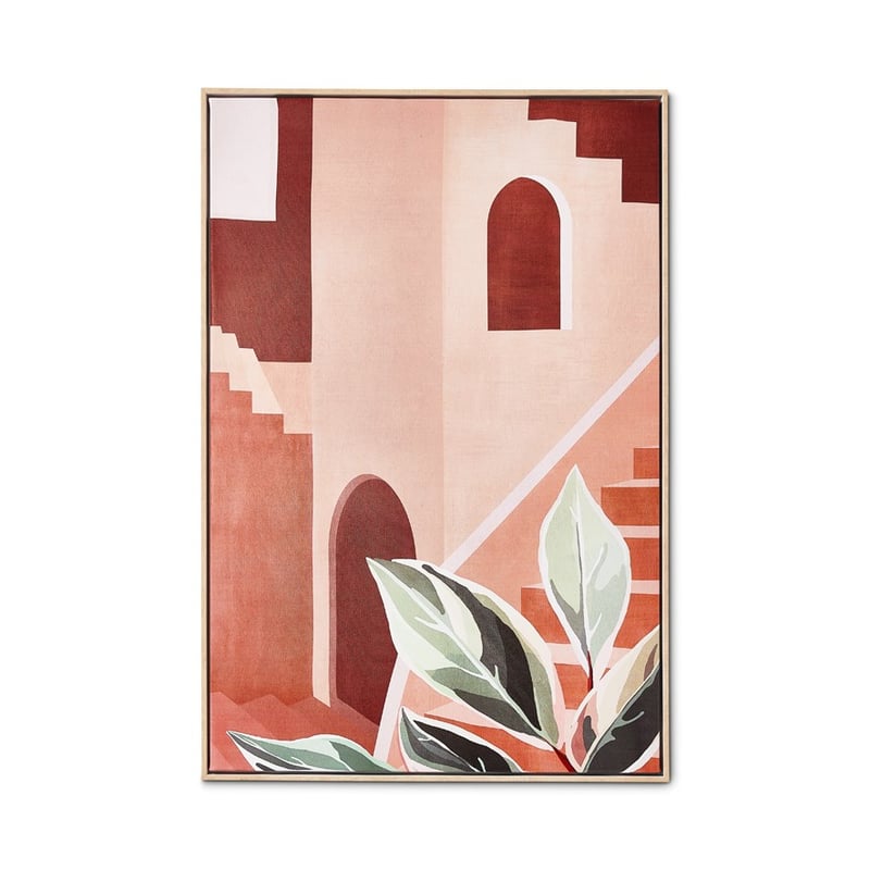 Desert Riad Canvas H90x60cm Terracotta Abstract