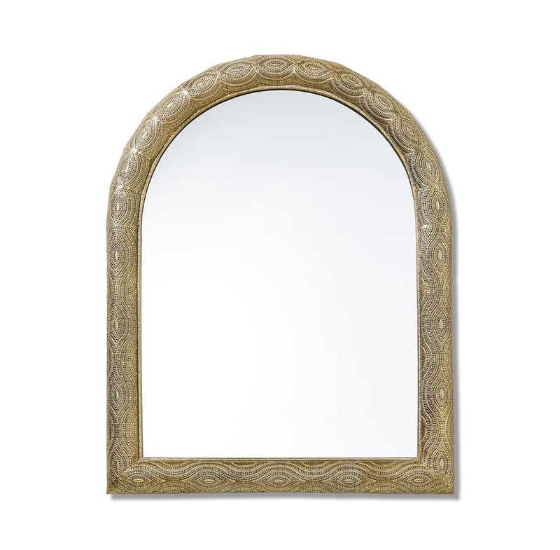 Taza Antique Gold Arch Mirror Round