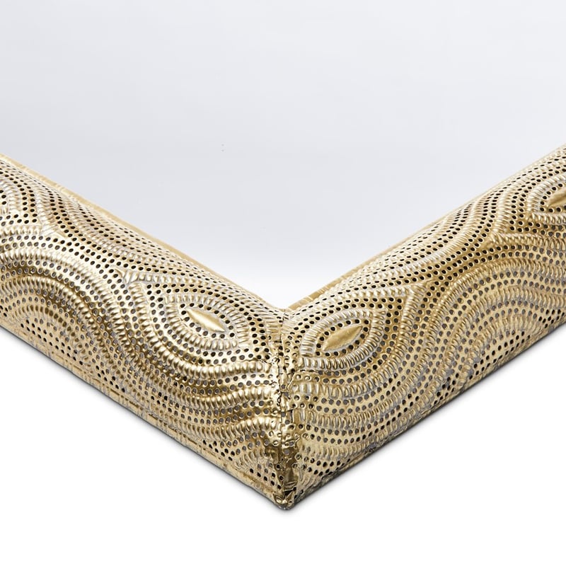 Taza Antique Gold Arch Mirror Round