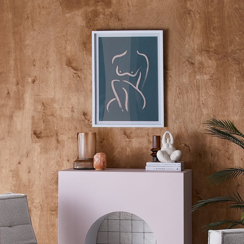 Brush Stroke Nudes Forest Green Pose Wall Art