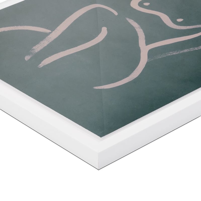 Brush Stroke Nudes Forest Green Pose Wall Art