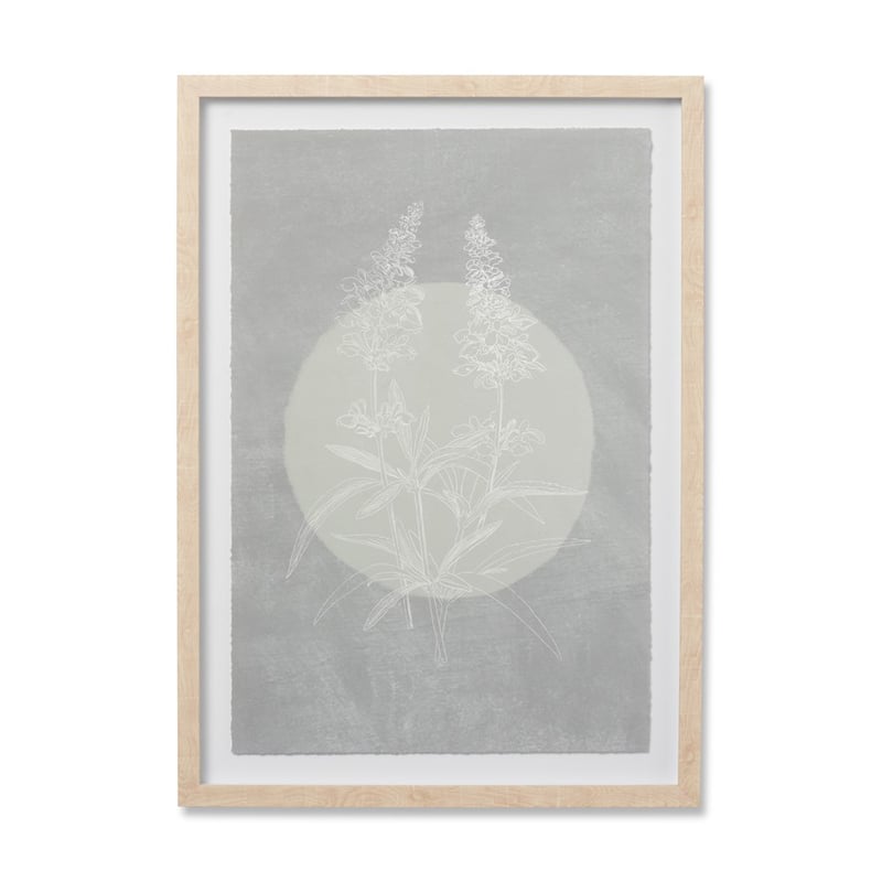 Sun Floral Canvas H70x50cm Sage Bloom