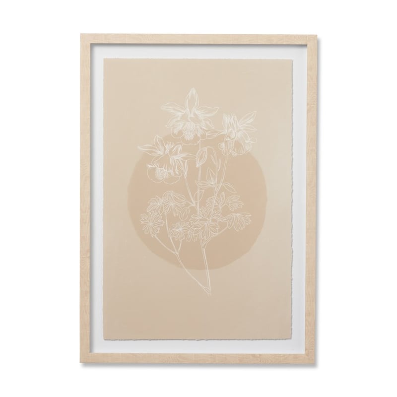 Sun Floral Canvas H70x50cm Sand Bloom