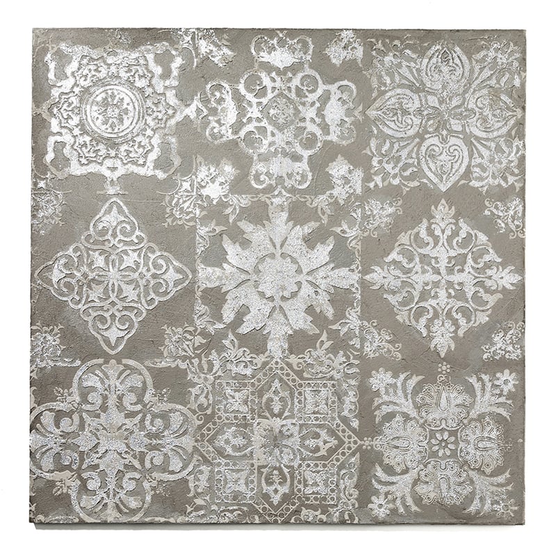 Decorator Canvas Range 100x100cm Silver Morrocan