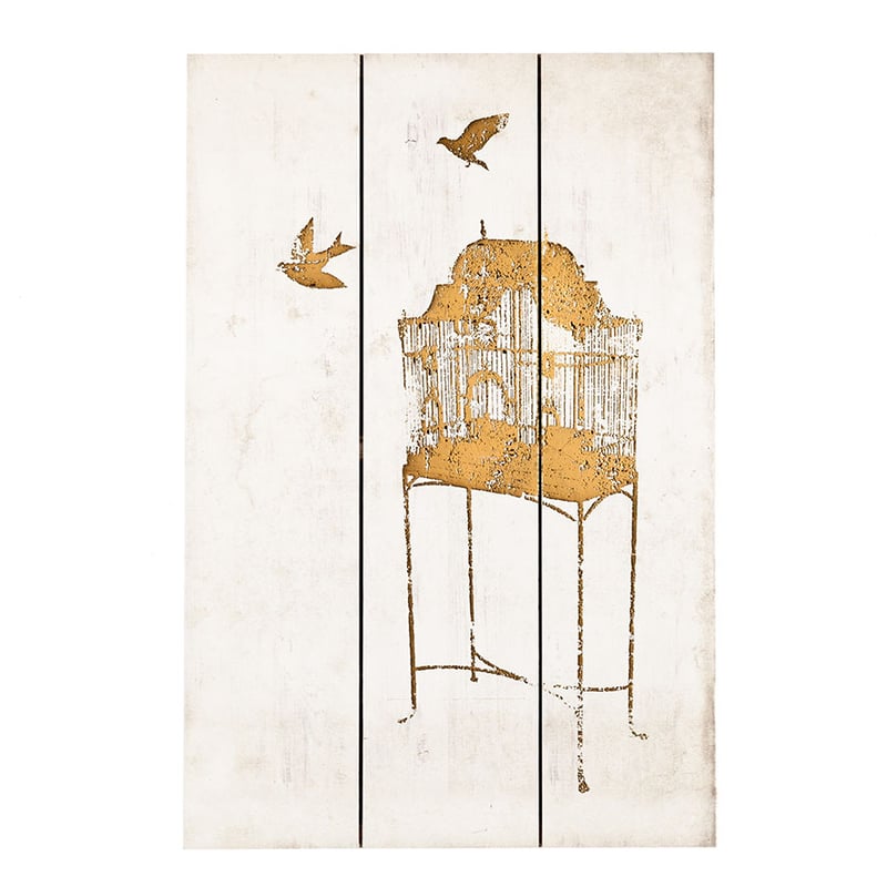 Gilded Birdcage Wall Art Gold 