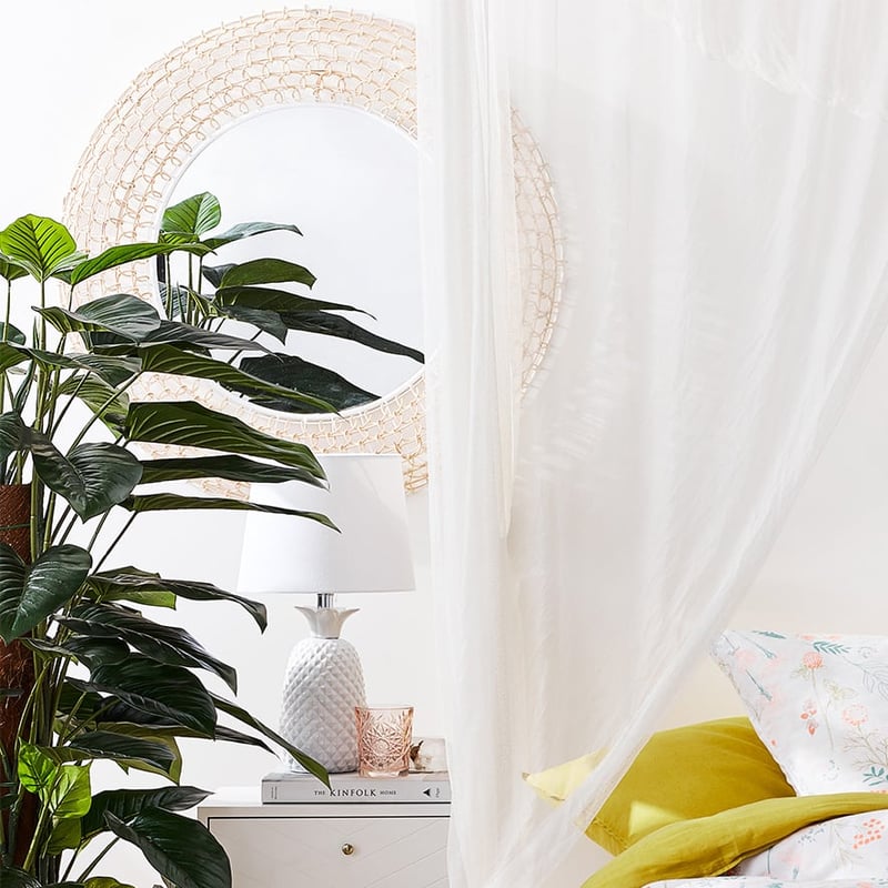 Woven Mirror 81cm Natural Rattan Round