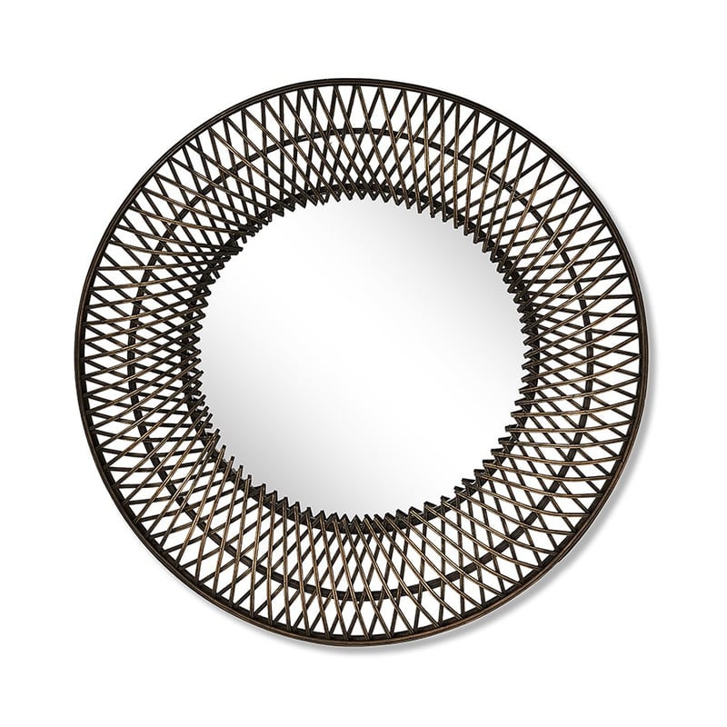 Crosshatch Woven Greywash Bamboo Mirror 
