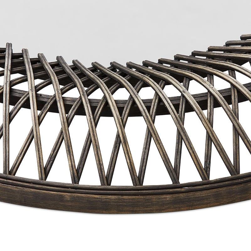 Crosshatch Woven Greywash Bamboo Mirror 