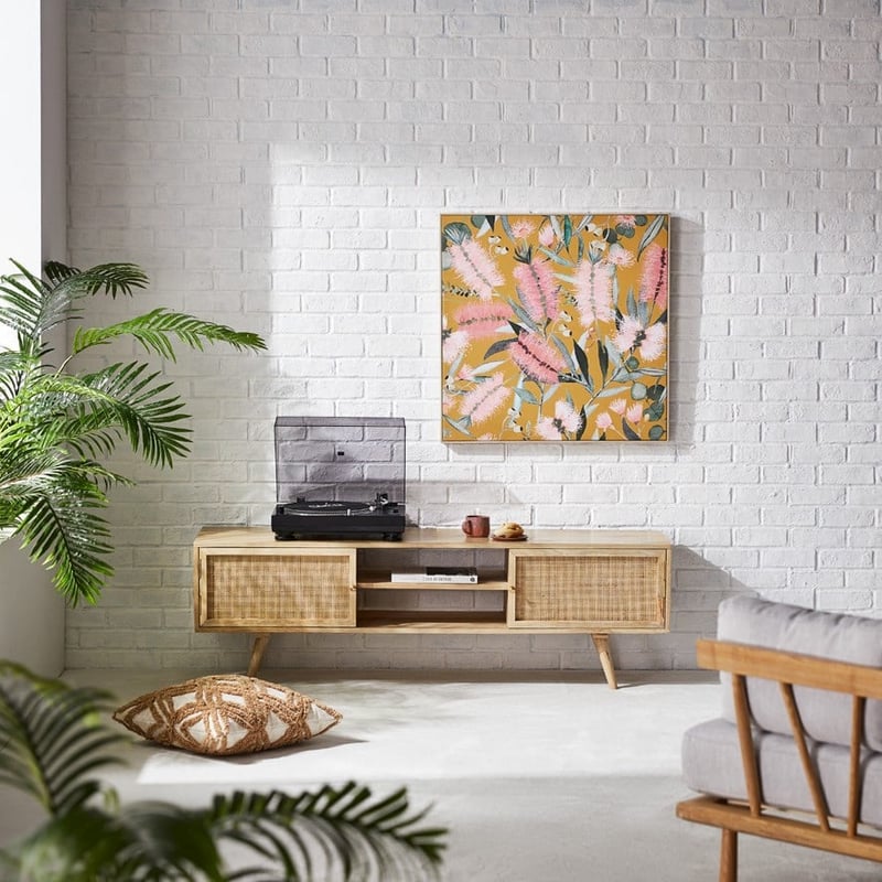 Australian Native Flora Mustard Bottle Brush Wall Art