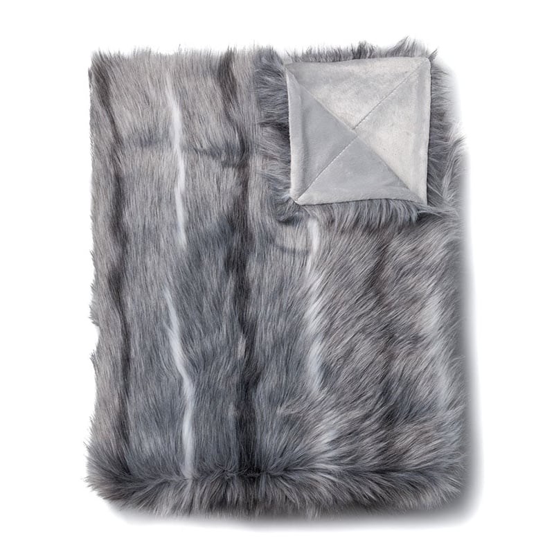 Montana Fur Grey Stripe Throw 