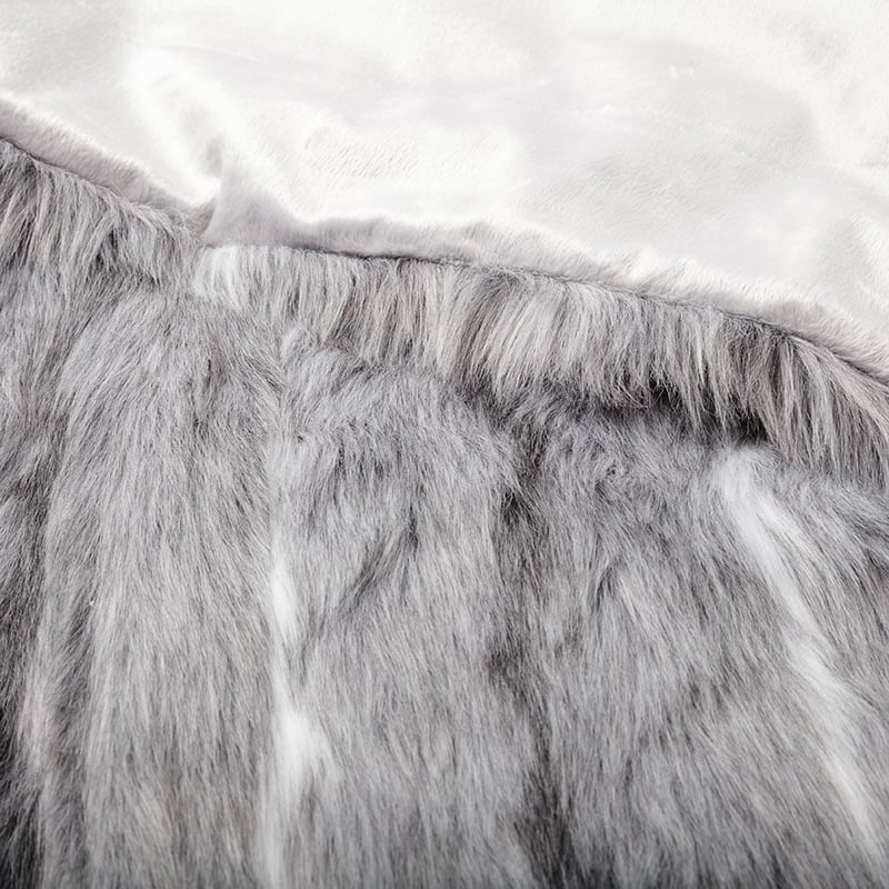 Montana Fur Grey Stripe Throw 
