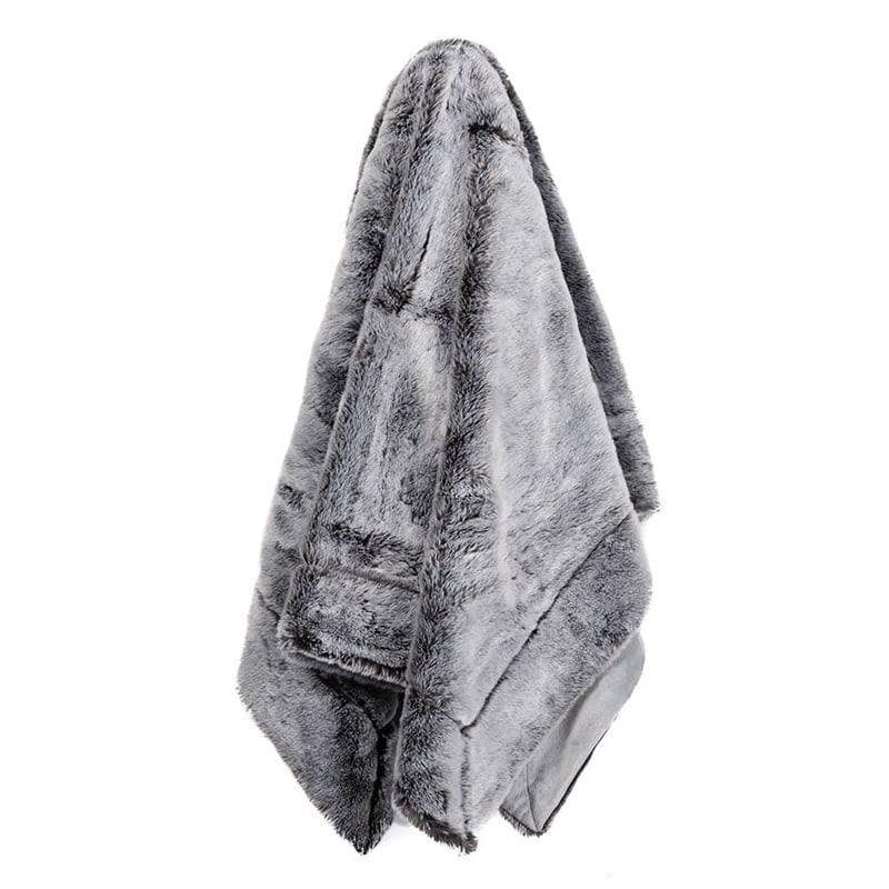 Montana Fur Grey Wolf Throw 