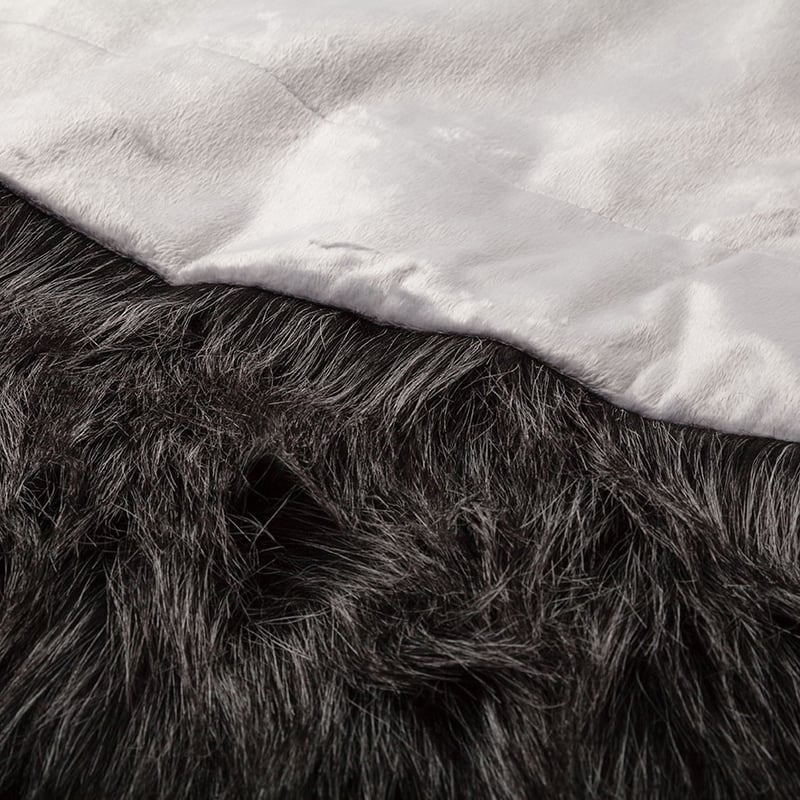 Montana Fur Smokey Black Throw 