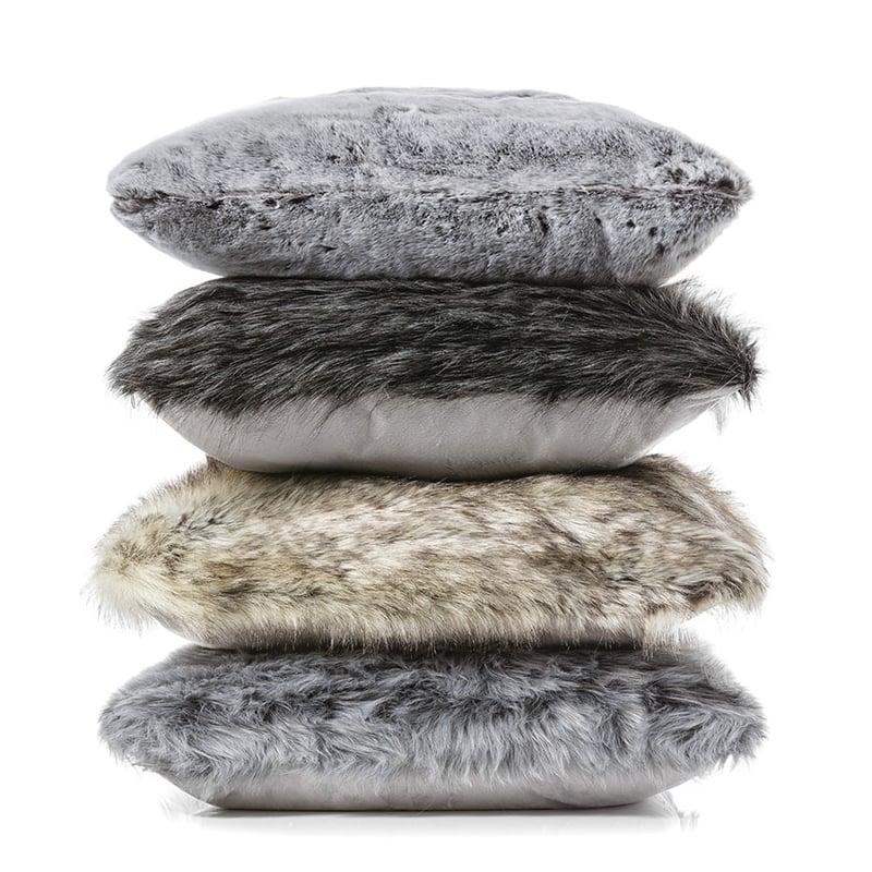 Montana Fur Grey Stripe Cushion