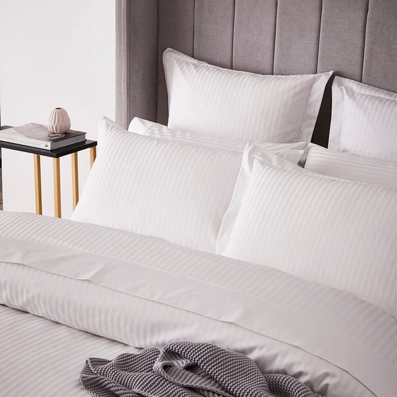 1200TC Stripe Quilt Cover Snow
