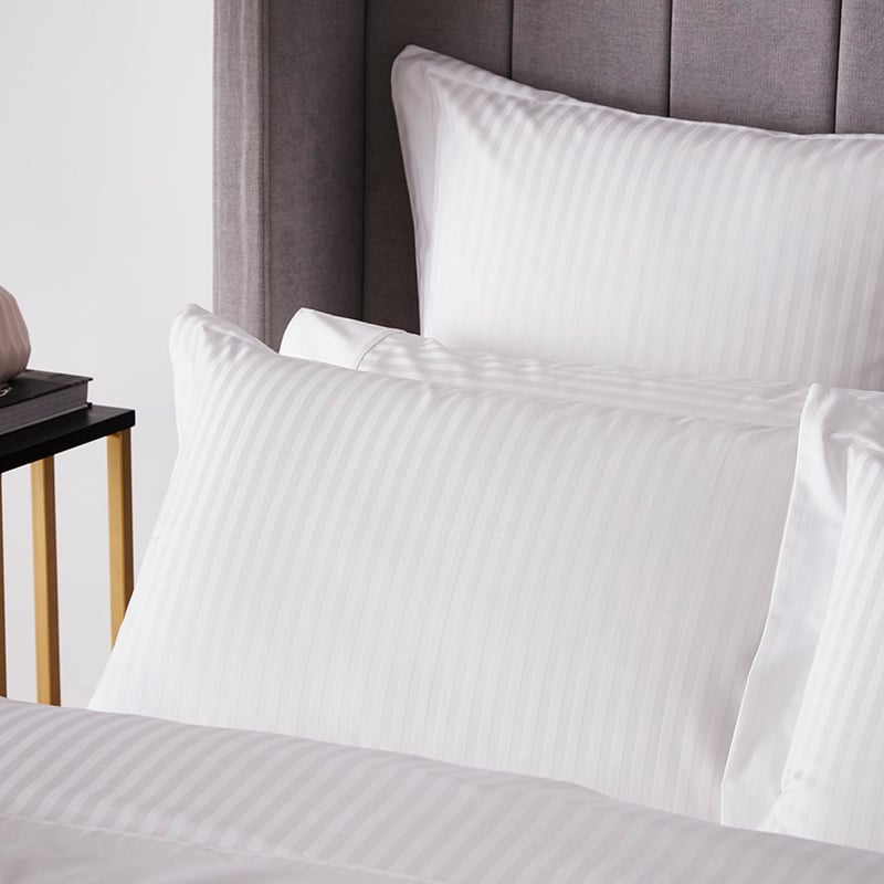 1200TC Stripe Quilt Cover Snow