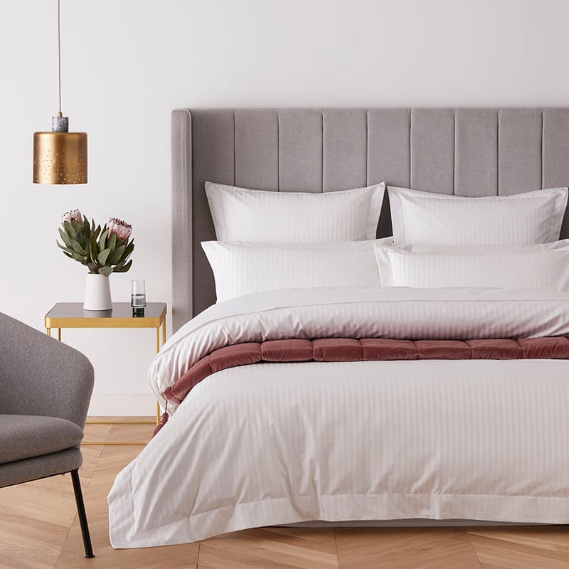 1200TC Stripe Quilt Cover Snow