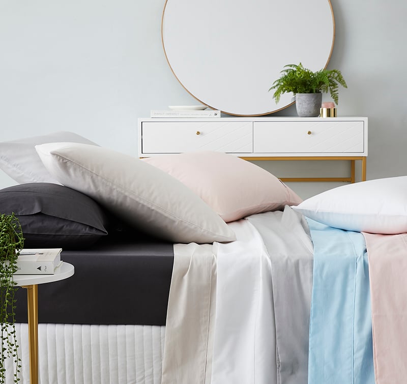 300TC Light Weight Percale Sheet Set Nimbus Cloud