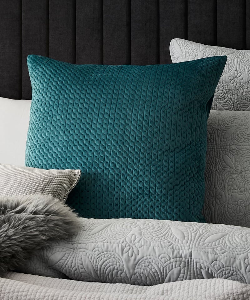 Velvet European Pillowcase Turquoise