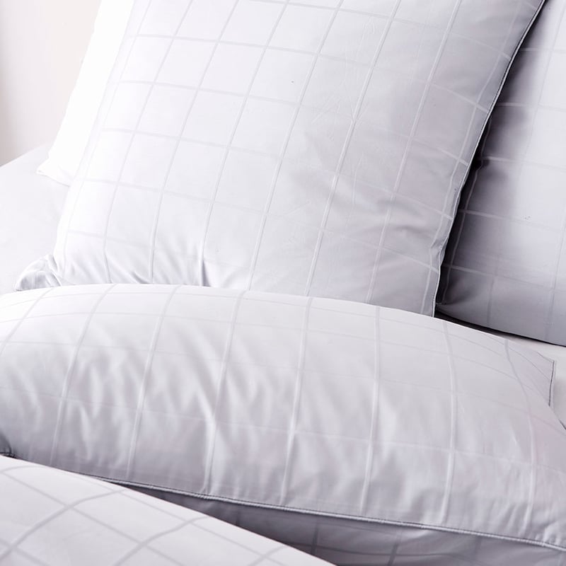Gramercy Grid 1000TC Quilt Cover Grey Dawn