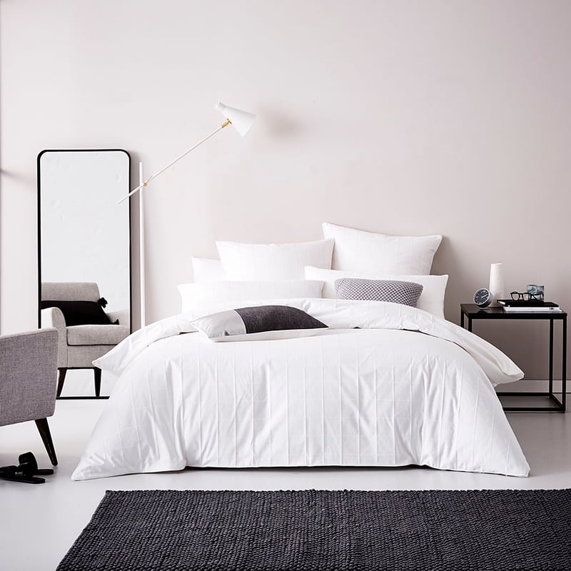 Gramercy Grid 1000TC Quilt Cover White