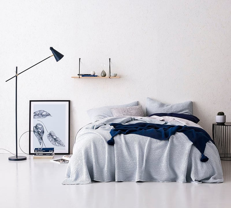 European Collection Scandi Coverlet Air Blue