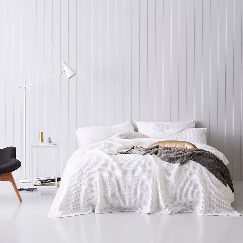 European Collection Scandi Coverlet White