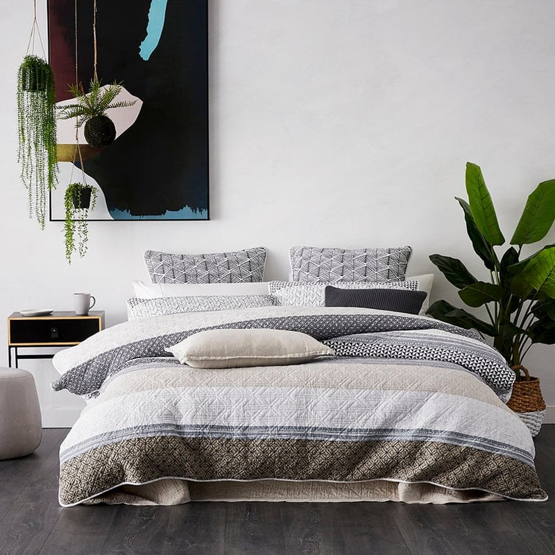 Jetta Quilted Quilt Cover Stone 