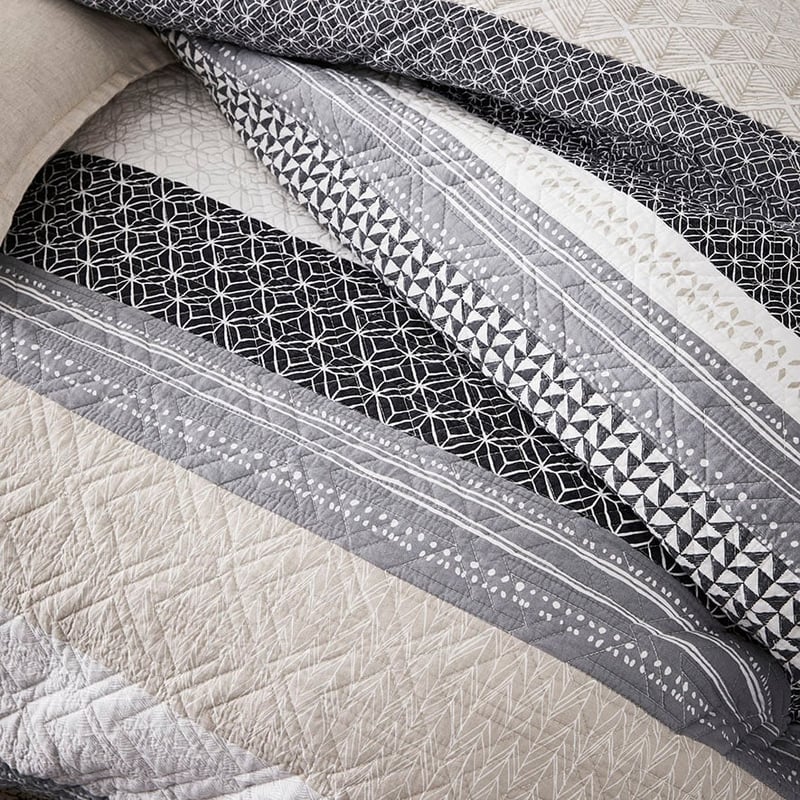 Jetta Quilted Quilt Cover Stone 