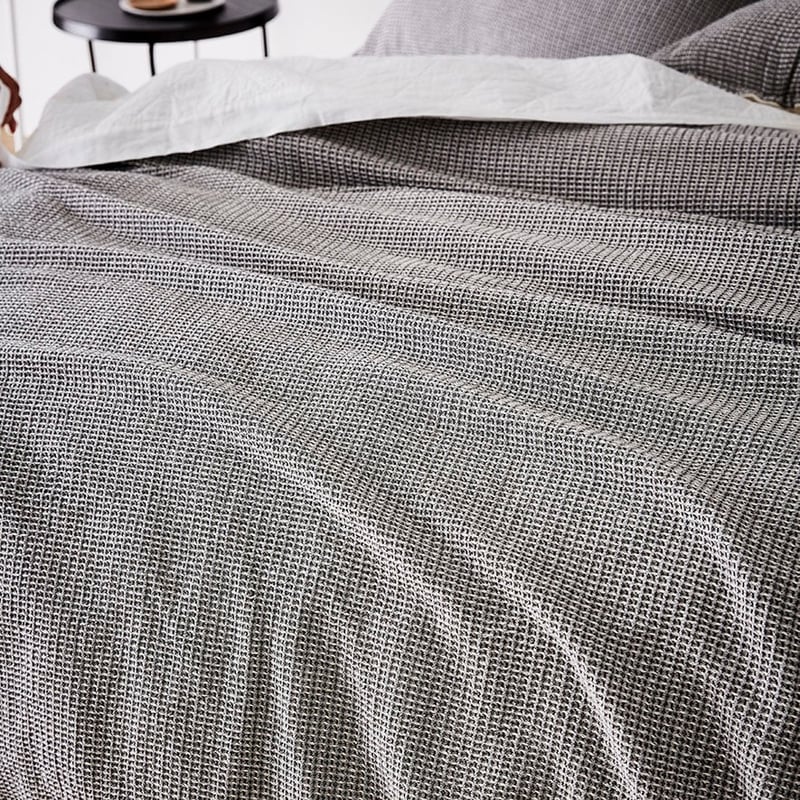 European Collection Venice Waffle Quilt Cover Black